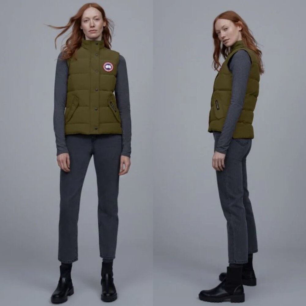 NWT Canada Goose Ladies Freestyle Vest In Military Green Quilted Down Filled